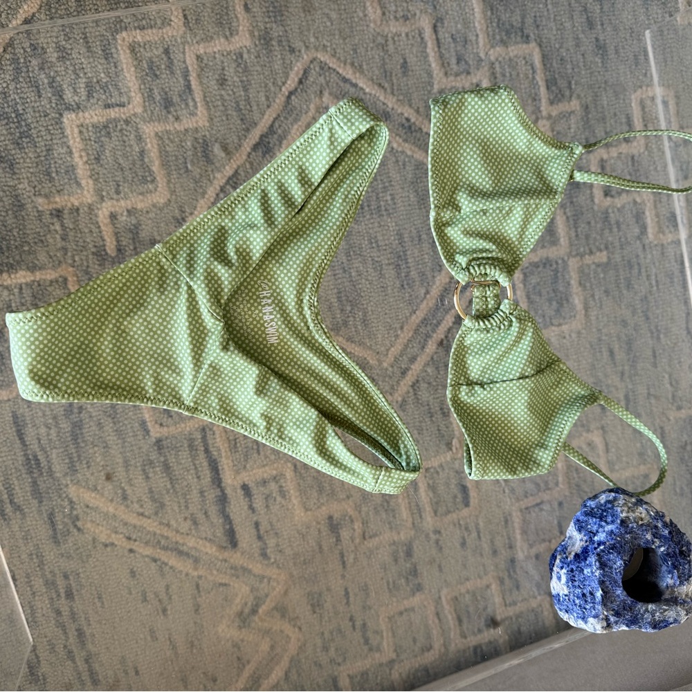 Green Polka Dot Women's Bikini Set